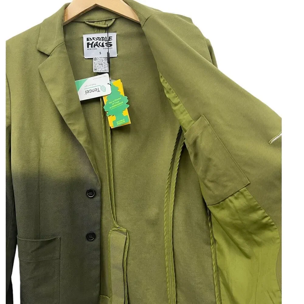 Bobblehaus Tencel Twill Ombre Unisex Suit Jacket in Green size Small NWT